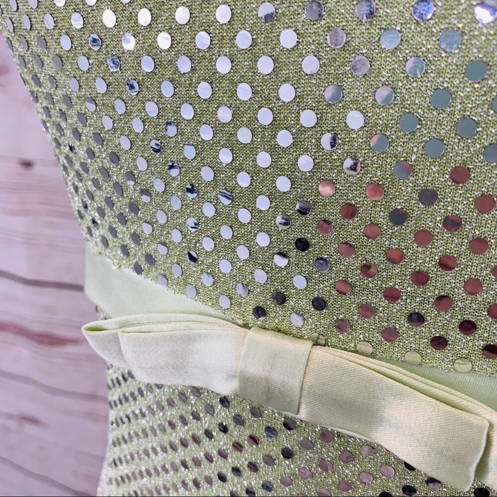Be Smart sequin green sheath dress sparkles - Picture 2 of 9
